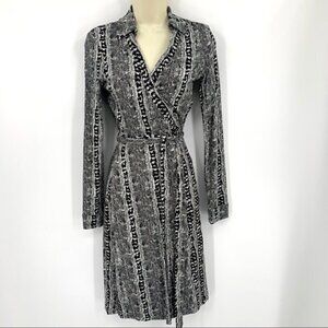 DVF Diane von Furstenberg New Jeanne Oasis Snake black wrap dress new 2